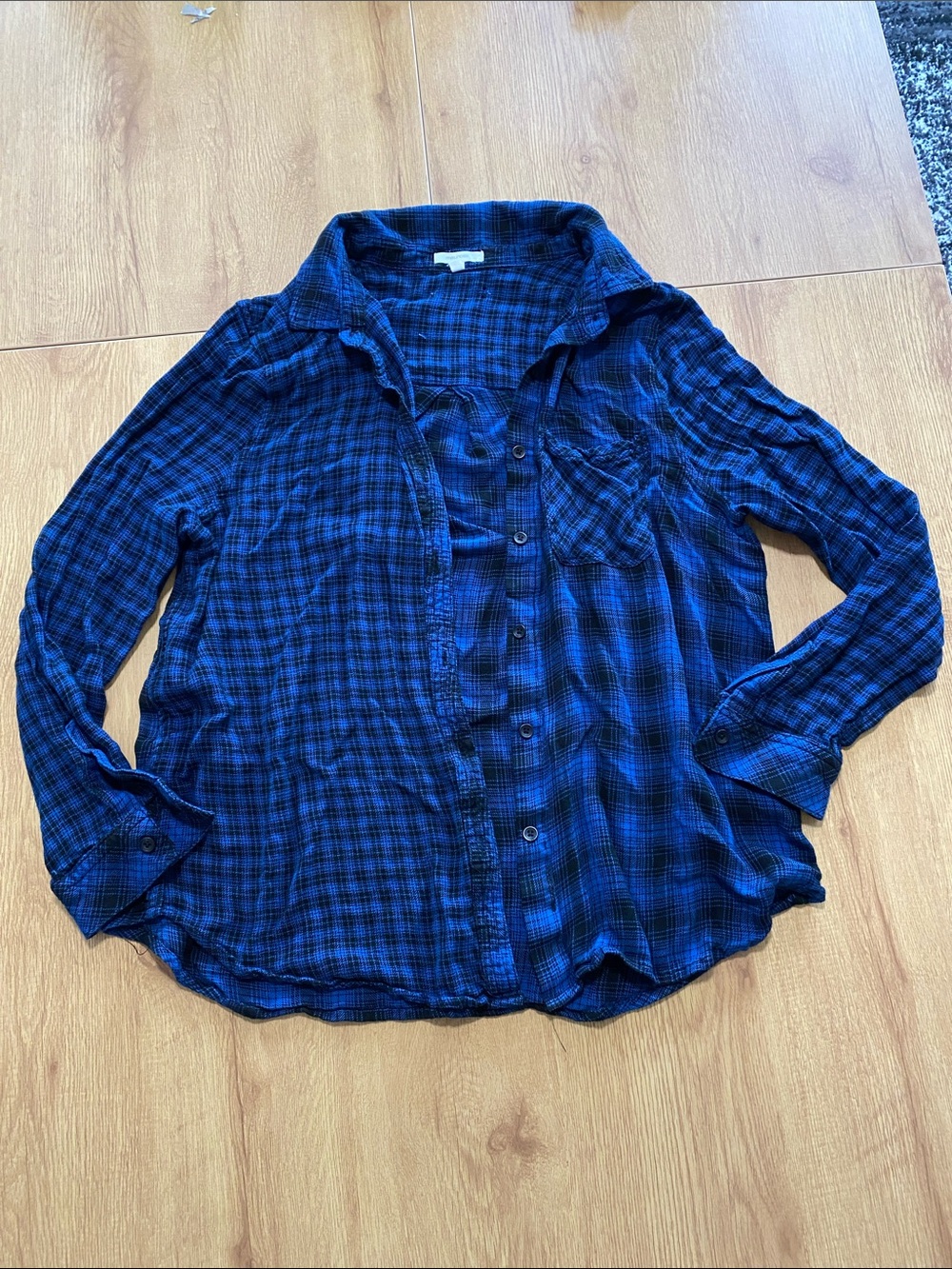 Maurices Black and Blue Plaid Top